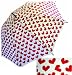 Punk Rock Retro HEARTS Collapsible Rain Umbrella