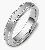 5mm Platinum Designer Comfort Fit Wedding Band Ring