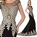 Babyonline Trumpet Long Evening Dress Lace beads Cap Sleeve Party Prom gowns
