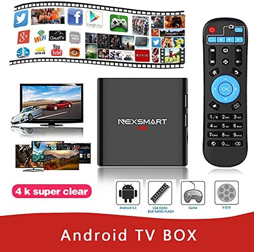 Set Top Box, Universal Buying(TM) Android 5.1 Google Internet TV Box Rockchip Quad-core 1GB/8GB 4K Mini PC Streaming Smart Media Player with H.265 2.4G WIFI HDMI 2.0