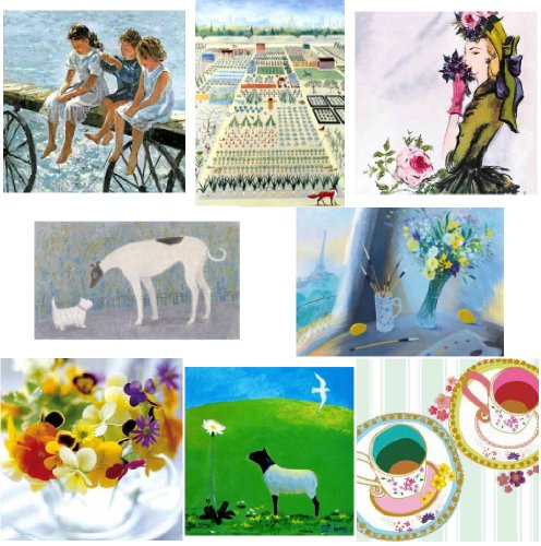 Greeting cards collection.  Beautiful 1 - 8 luxury art cards. Premium quality cards.
