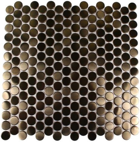 Metal Copper Stainless Steel 3/5 Penny Round Tiles Sample
