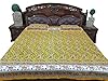 Indiatrendzs Yellow Green Animal Print Color 100% Cotton Bedsheet Animal Printed Queen Size Bed Cover with 2 Pillow Cases