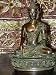 8" Buddha in Bhumi Sparsha Mudra Decorated Robe Brass Statue India