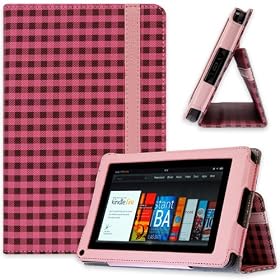 CaseCrown Oxford Case (Pink/Brown) for Amazon Kindle Fire Tablet: Computers &amp; Accessories