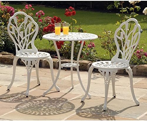 Transcontinental Group 2-Seater Tulip Cast Aluminium Bistro Set (3 Pieces)