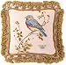 Chad Barrett Gilded Blue Songbird Needlepoint Pillow.