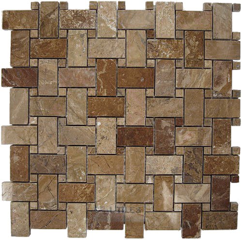 Clear view - basketweave emperador dark 12 x 12 mesh backed sheet