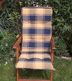 Exklusive Hochlehnerauflage Prato blau 100% Dralonex