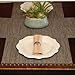 Sweet Pea Linens Driftwood (Black & Tan) Wipe Clean Rectangle Placemats - Set of Two