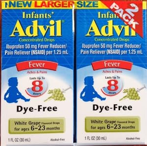 Infants' Advil Pain and Fever White Grape Flavored Concentrated Drops 1 Fl. Oz (Pack of 2)
