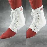 Pair of Swede-O Ankle Lok Lace-Up Ankle Brace, with set of side stabilizer inserts, White