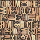 Beacon House 2604-21250 Letterpress Typography Wallpaper, Sand by Beacon House