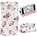 Doinshop Iphone 5c Floral Jacquard Stand Flip Leather Cover Case