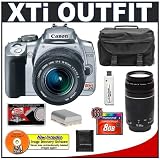 Canon Digital Rebel XTi 10.1MP Digital SLR Camera (Silver) + Canon EF-S 18-55mm Lens [Outfit] + Canon EF 75-300mm III Lens + 8GB Card + NB-2LH Battery + Accessory Kit
