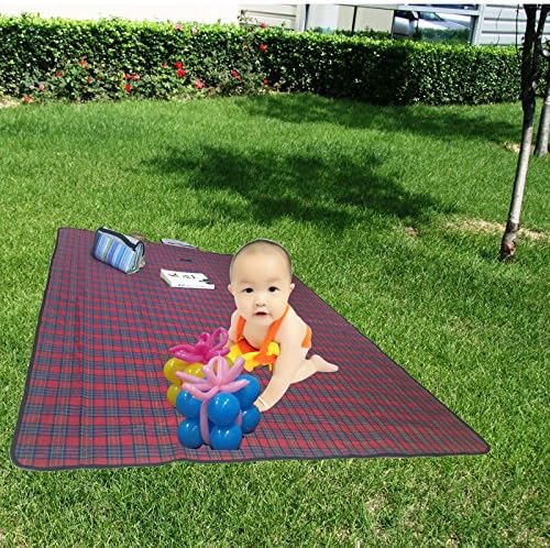 Beach Camping Picnic Outdoor blanket with handle,All-purpose Mat with waterproof backing, Extra-large for family use