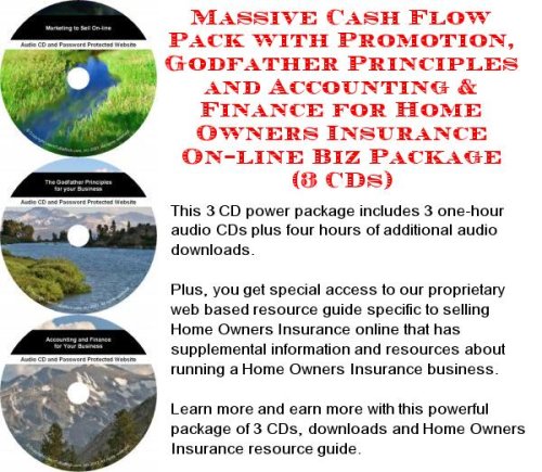 Massive Cash Flow Pack with Promotion - Godfather Principles and Accounting & Finance for Home Owners Insurance On-line Biz Package (3 CDs)