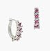 Created Pink Sapphire Stone Marquise Cut Genuine Hoop Earrings