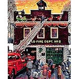 Plaid Paint by Number Kit 21796 The Saturday Evening Post Christmas at The Fire Station Art, 16 by 20-Inch