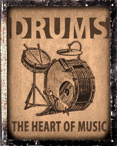 Drums set sign / Music Studio retro vintage wall decor