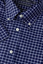 Pure Cotton Quick Iron Short Sleeve Oxford Grid Checked Shirt