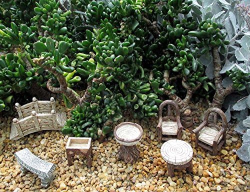 Fairies Houses Garden Woodland Furniture Set of 7 Items
