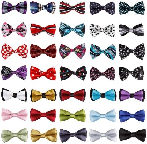 Bundle Monster Stylish 5in1 Adjustable Boys Bow Tie Collection - Various Designs