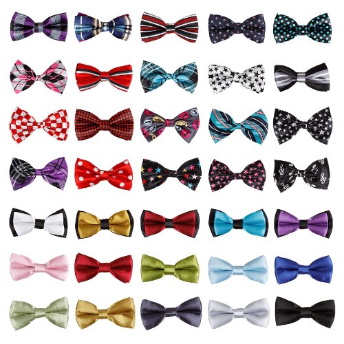 Bundle Monster Stylish 5in1 Adjustable Boys Bow Tie Collection - Various Designs