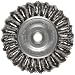 Weiler Dualife 1/2"-3/8" Arbor, 0.014" Wire Size, 4" Diameter, 1/2" Face Width, Steel Bristles Standard Twist Knot Wire Wheel Brush
