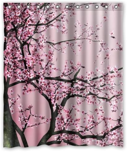 beautiful Cherry blossom tree,Japan Cherry blossom art 100% Polyester Shower Curtain (60" wide x 72" long)