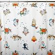 Sin in Linen Flash Tattoo Shower Curtain Bone White 100% Cotton Sateen Fabric