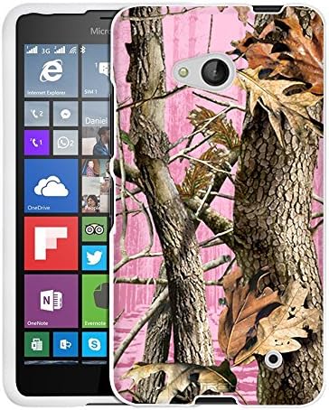 Microsoft Lumia 640 Case, Snap On Cover by Trek Camo Tree on Pink Case