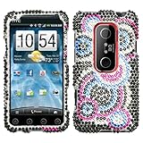 Bubble With Full Rhinestones Hard Protector Case Cover For HTC EVO 3D Shoot ....