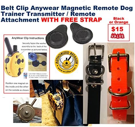 Educator E Collar E Collar Belt Clip Anywear Magnetic Remote Dog Trainer Transmitter/Remote Attachment- Black Hi Flex Strap