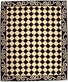 Safavieh HK711B Chelsea Collection Hand-Hooked Brown and Ivory Wool Oval Area Rug, 7-Feet 6-Inch by 9-Feet 6-Inch