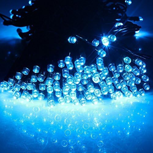 Newtripod 100 LED Solar Powered Fairy Outdoor String Lights for Celebration,Patry,Garden Decoration,Proposal,Wedding Decoration(Blue 22m)