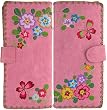 Butterfly and Flowers Embroidery Wallet Large Pink