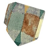 Forzieri Blue Geometric Patchwork Woven Silk Tie