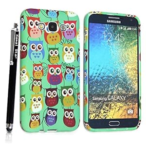 KAMAL STAR [TM] Samsung Galaxy A3 Gel Rubber Silicone Protection Case Skin Cover +Stylus (Design 01 Multi Owls)