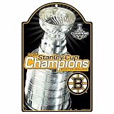 NHL 2011 Boston Bruins Stanley Cup Champion 11-by-17 Wood Sign "Classic Logo"