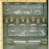 Small, Clear, Glass, Bottle , 8 , Mini, Bottles, with , 8 , Corks, Vial, is, about, 2.8"tall x 1.7"acrost, or 73mmTallx42mm acrost, with .5"id, .8"os opening, Holds, about, 2oz, or, 60ml.