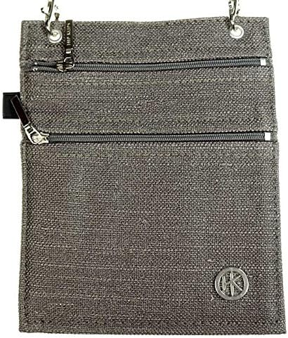 Double Zipper Hip Klip - Large with Elastic Loop - Woven Steel - Synthetic