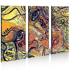 Mosaic Beauty 3 Bilder auf Leinwand fertig gerahmt auf Holzrahmen - Lounge Bild mit Bilderrahmen - ein Edel Poster als Leinwand Kunstdruck - Wandbild mit Rahmen modernes Keilrahmenbild - farbenfrohe und intensive Impressionen f�r Ihr Wohnzimmer B�ro Lounge K�che Schlafzimmer usw. Abstrakte Kunst Pop Art