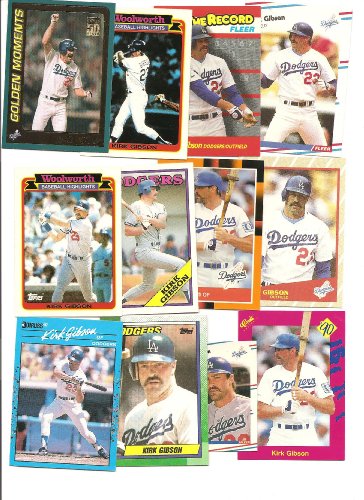 Kirk Gibson Los Angeles Dodgers Collectible Baseball Card Lot