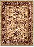3'11 x 5' 6 Traditional Persian Floral Motifs Cream-Red Area Rug