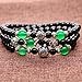 AmorWing Multilayer Agate Mala Beads Bracelets Grounding Stone Protection 6mm