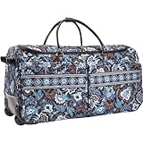 Vera Bradley Luggage Java Blue Rolling 26' Duffel