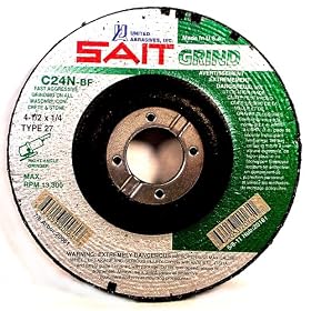SAIT 20171 Type 27 5-Inch x 1 4-Inch x 5 8-11 12200 Max RPM C24N - Concrete Depressed... by SAIT