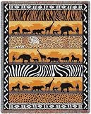In the Wild, African Animals Woven Throw Blanket