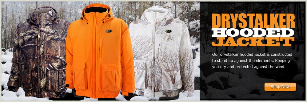 Our drystalker hooded jacket is constructed to stand up against the elements. Keeping you dry and protected against the wind.